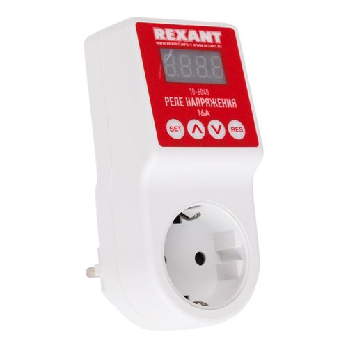 Реле напряжения Rexant «вилка-розетка» c дисплеем 16А УЗИП картинка